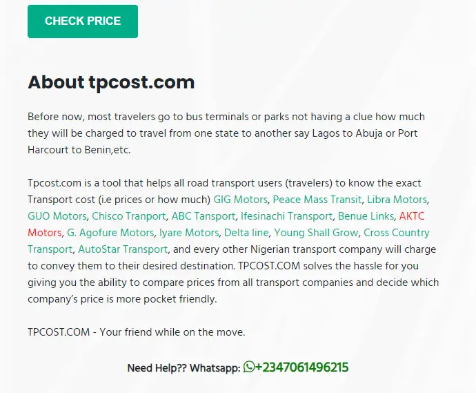Transport Cost Checker