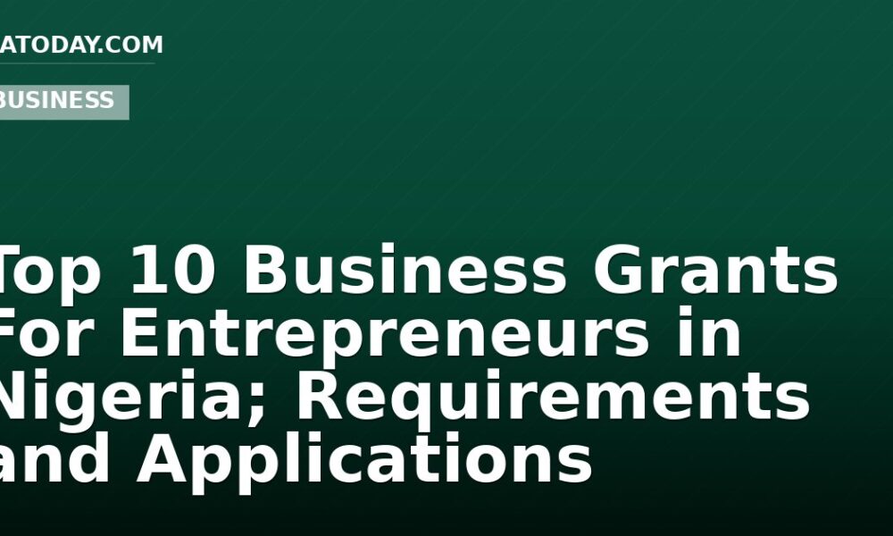 Top 10 Business Grants For Entrepreneurs in Nigeria; Requirements and Applications