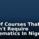 List Of Courses That Doesn't Require Mathematics In Nigeria