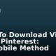 How To Download Videos From Pinterest: PC/Mobile Method
