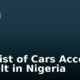 Full List of Cars Accepted by Bolt in Nigeria