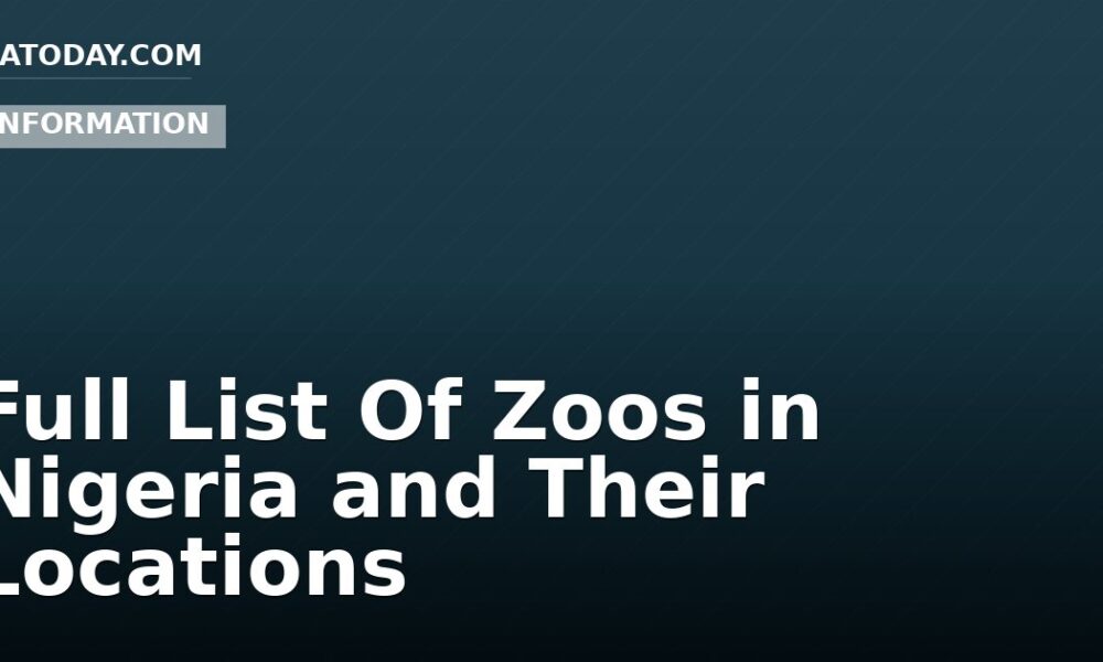 Full List Of Zoos in Nigeria and Their Locations