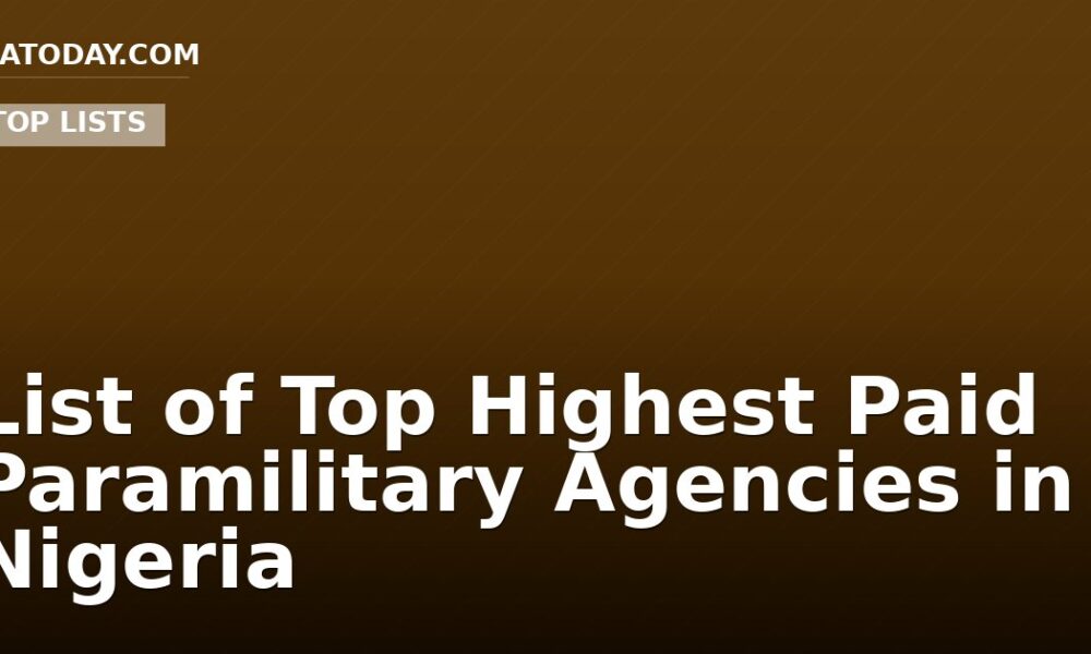 List of Top Highest Paid Paramilitary Agencies in Nigeria