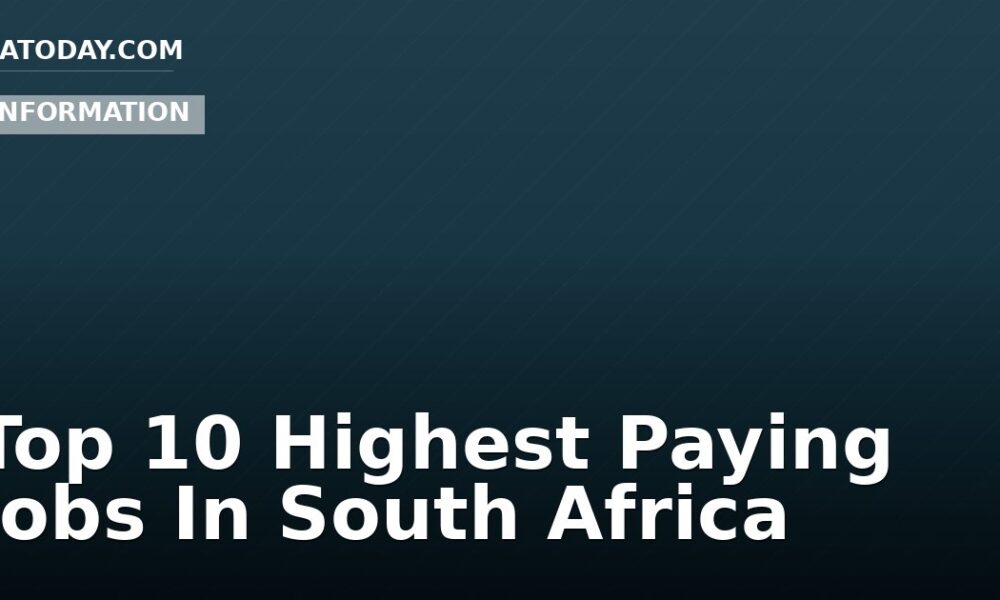 Top 10 Highest Paying Jobs In South Africa