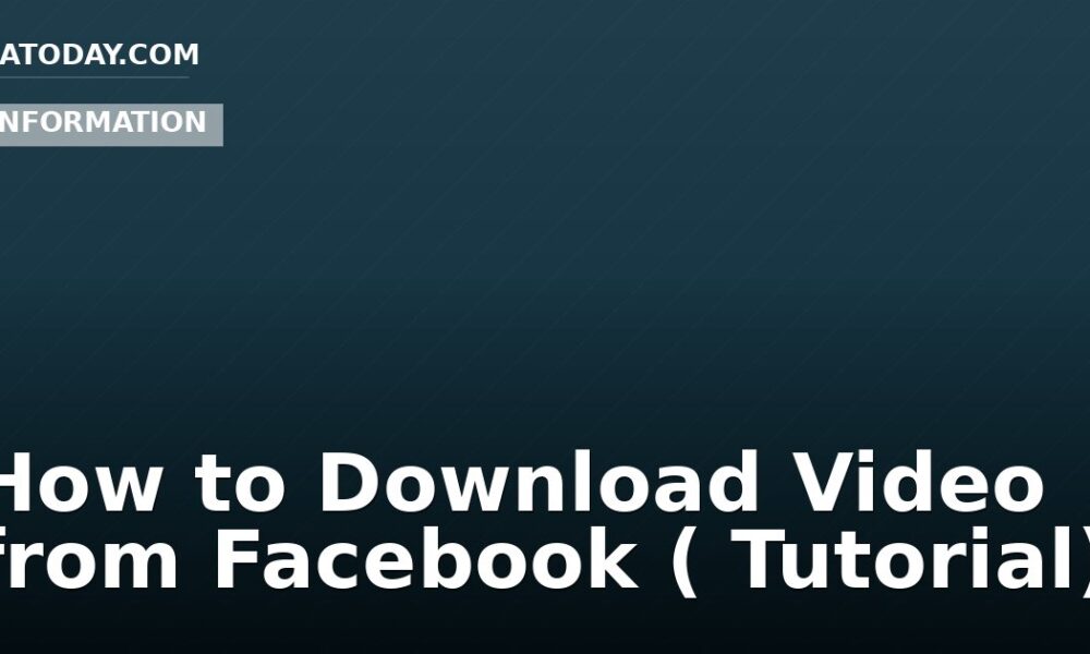 How to Download Video from Facebook ( Tutorial)