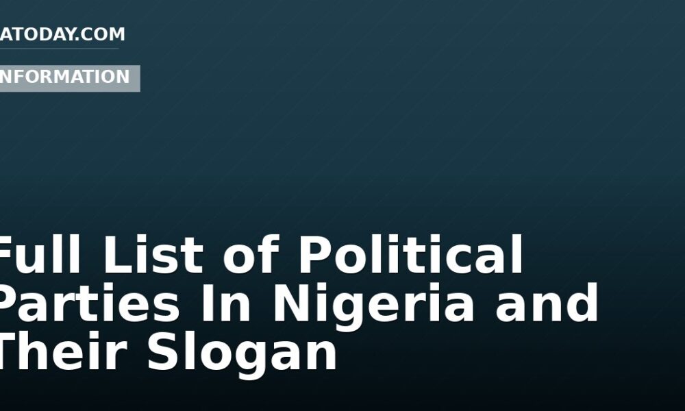 Full List of Political Parties In Nigeria and Their Slogan
