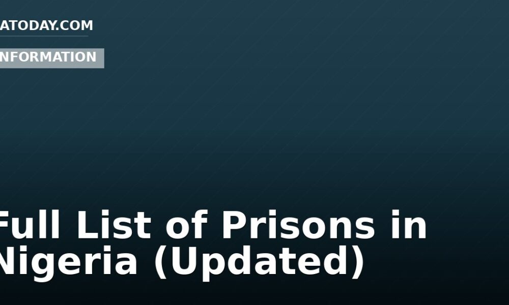Full List of Prisons in Nigeria (Updated)