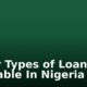 Major Types of Loans Available In Nigeria