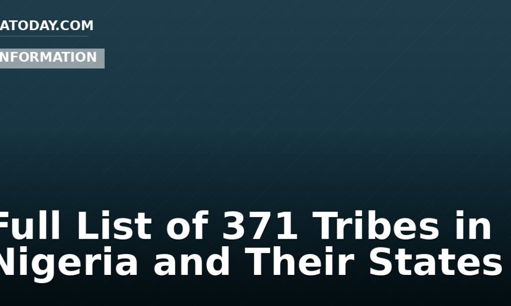 Full List of 371 Tribes in Nigeria and Their States