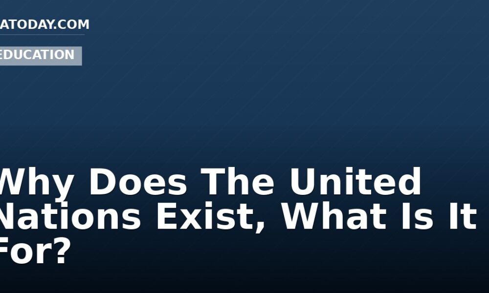 Why Does The United Nations Exist, What Is It For?