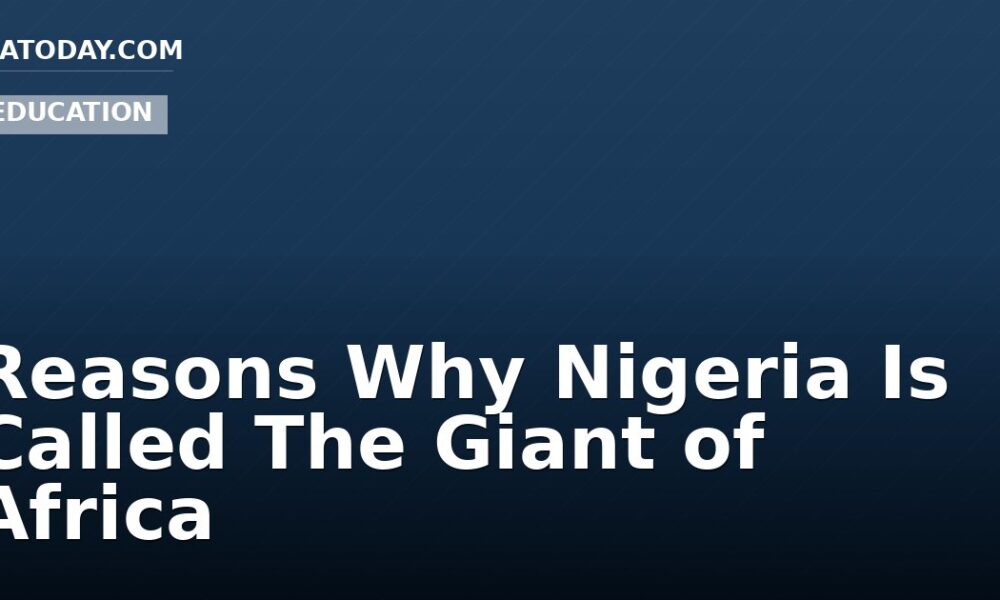 Reasons Why Nigeria Is Called The Giant of Africa